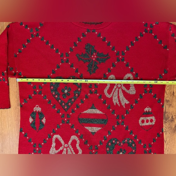 Christmas Sweater Holiday Time Holly Bows Pullover‎ Red Women’s 22W - Picture 3 of 11